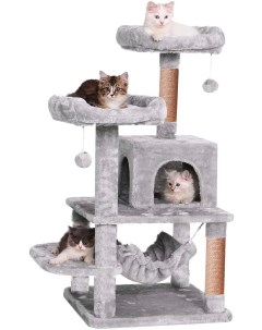 Домик для кошки с когтеточкой Комфорт Х игровой комплекс серый Pet бмф