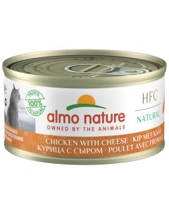 Влажный корм для кошек HFC Natural с курицей и сыром 24x70 г Almo nature
