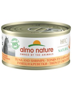 Влажный корм для кошек HFC Natural с тунцом и креветками 24x150 г Almo nature