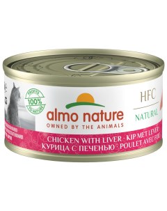 Влажный корм для кошек HFC Natural с курицей и печенью 24x70 г Almo nature