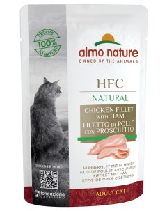 Влажный корм для кошек HFC Natural куриное филе с ветчиной 24x55 г Almo nature