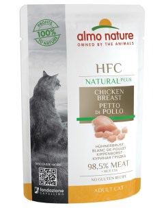 Влажный корм для кошек HFC Natural куриная грудка 24x55 г Almo nature