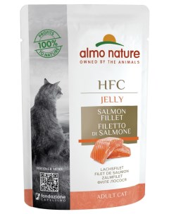 Влажный корм для кошек HFC Jelly лосось в желе 24x55 г Almo nature