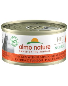 Влажный корм для кошек HFC Natural с курицей и тыквой 24x70 г Almo nature