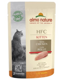 Влажный корм для котят HFC Kitten с курицей 24x55 г Almo nature
