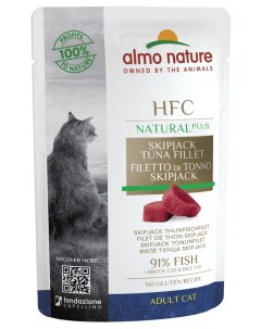 Влажный корм для кошек HFC Natural Plus филе полосатого тунца 24x55 г Almo nature