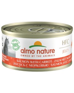 Влажный корм для кошек HFC Jelly с лососем и морковью 24x70 г Almo nature
