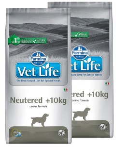 Сухой корм для собак Vet Life Canin Neutered для кастрированных 2 шт по 12 кг Farmina
