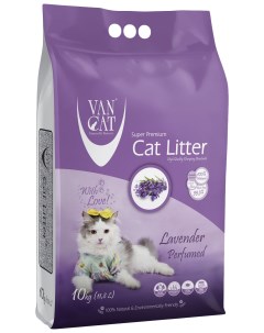 Наполнитель туалетов для кошек Lavender бентонитовый комкующийся 10 кг 12 л Van cat