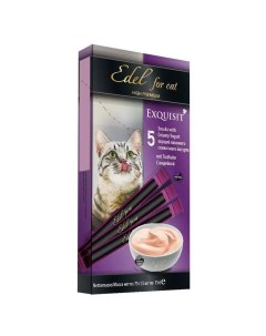 Лакомство для кошек Крем суп сливочный йогурт с индейкой 5шт по 75г 2 упаковки Edel cat