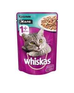 Влажный корм для кошек желе с кроликом 85г Whiskas