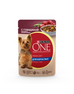 Влажный корм для собак Мини в подливе говядина и картофель 85 г Purina one