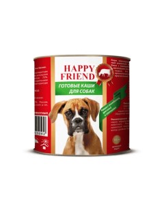 Влажный корм для собак Каша с говядиной гречкой и овощами 525 г Happy friend