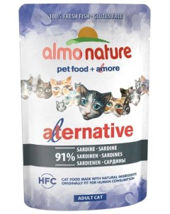 Влажный корм для кошек HFC Alternative сардины 24шт по 55г Almo nature