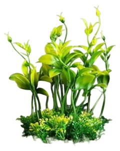 Искусственное растение аквариумное зеленый 15 см 3 шт Пижон