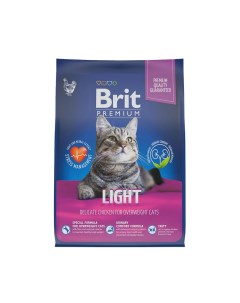 Сухой корм для кошек Premium Cat Light с курицей с избыточным весом 2 кг Brit*