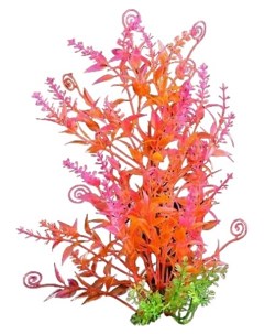 Искусственное растение аквариумное оранжевый 6x24 см 4 шт Пижон