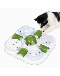 Интерактивная миска для кошки пластик белый зеленый 0 1 л Catit