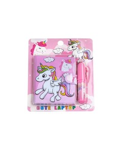 Детский подарочный набор для девочек блокнот Единорог мини ручка розовый Mc-basir