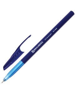 Ручка шариковая Oil Base 0 35мм синий цвет чернил масляная основа 24шт Brauberg