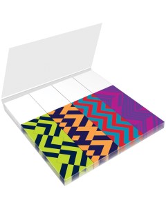Клейкие закладки бумажные Ultra Sticky Zigzag 4х25л 18x70мм в книжке 12 уп Berlingo