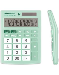 Калькулятор настольный Ultra Pastel 12 LG 12 разрядный мятный 20шт Brauberg