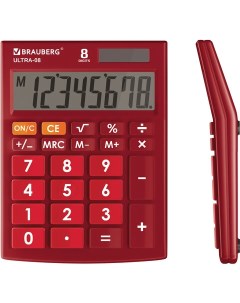 Калькулятор настольный Ultra 08 WR 8 разрядный бордовый 40шт Brauberg