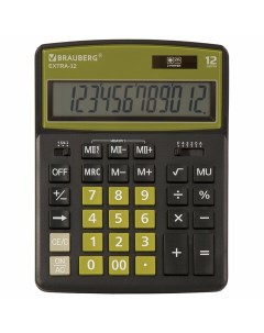 Калькулятор настольный Extra 12 BKOL 12 разрядный черно оливковый 20шт Brauberg