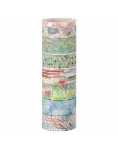 Клейкие WASHI ленты для декора Микс 1 15 мм х 3 м 7 цветов 2шт Остров сокровищ