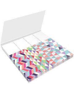 Клейкие закладки бумажные Ultra Sticky Geometry 4х25л 18x70мм в книжке 12 уп Berlingo
