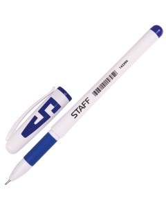Ручка гелевая 0 35мм синий игольчатый наконечник резиновая манжетка 12шт Staff