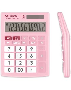 Калькулятор настольный Ultra Pastel 12 PK 12 разрядный розовый 20шт Brauberg