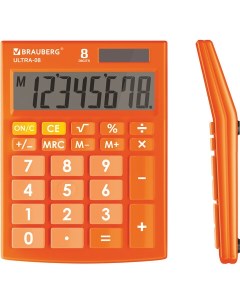 Калькулятор настольный Ultra 08 RG 8 разрядный оранжевый 40шт Brauberg