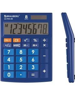Калькулятор настольный Ultra 08 BU 8 разрядный синий 40шт Brauberg