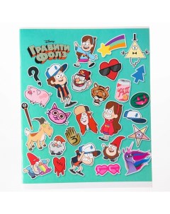 Тетрадь 48 листов в клетку картонная обложка Лучшие друзья Гравити Фолз Disney