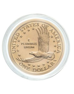 Памятная монета 1 доллар Парящий орел Сакагавея Коренные американцы США 2002 г UNC Nobrand