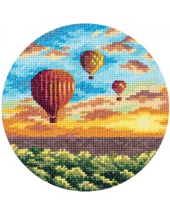 Набор для вышивания ПС 7059 Воздушные шары на закате 12х12 см Panna