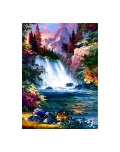 Алмазная мозаика картина стразами Горный водопад 30х40 см Nobrand