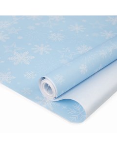 Упаковочная бумага 73279 Снежинка белый голубой 1 шт 0 7х10 Дон баллон