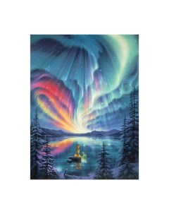 Алмазная мозаика картина стразами Северное сияние 30х40 см Nobrand