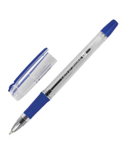 Ручка шариковая масляная с грипом i Rite GT синяя корпус прозрачный 24 шт Brauberg