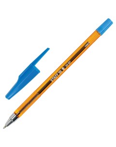Ручка шариковая AA 927 ORANGE синяя корпус тонированный оранжевый узел 07 мм 100 шт Staff