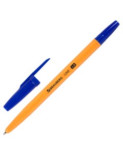 Ручка шариковая ORANGE Line синяя корпус оранжевый узел 1 мм 100 шт Brauberg