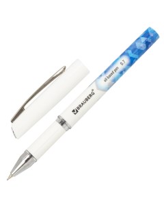 Ручка шариковая масляная с грипом Roll X синяя корпус белый с печатью 24 шт Brauberg