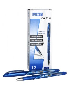 Ручка шариковая OIL FLO синий 12 шт Linc