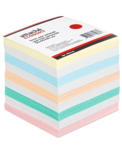 Блок кубик для записей Эконом 90x90x90мм разноцветный 18шт Attache
