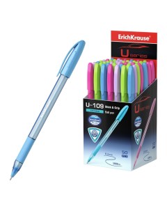 Ручка шариковая U 109 Spring Stick Grip линия письма 0 3 мм цвет чернил синий Erich krause