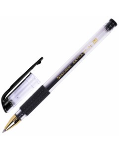 Ручка гелевая с грипом EXTRA GT GLD черная линия 0 35 мм 24 шт Brauberg
