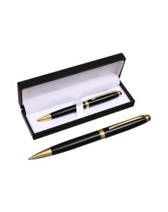 Шариковая ручка подарочная в кожзам футляре Классика черный с золотым Calligrata