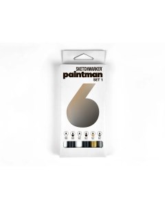 Набор перманентных маркеров Paintman 1 6 цветов Sketchmarker
